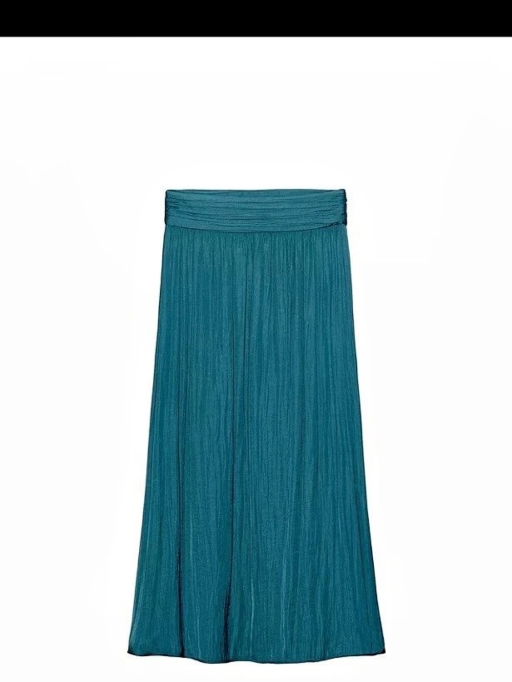 Zara Satin Effect Midi Skirt Blue